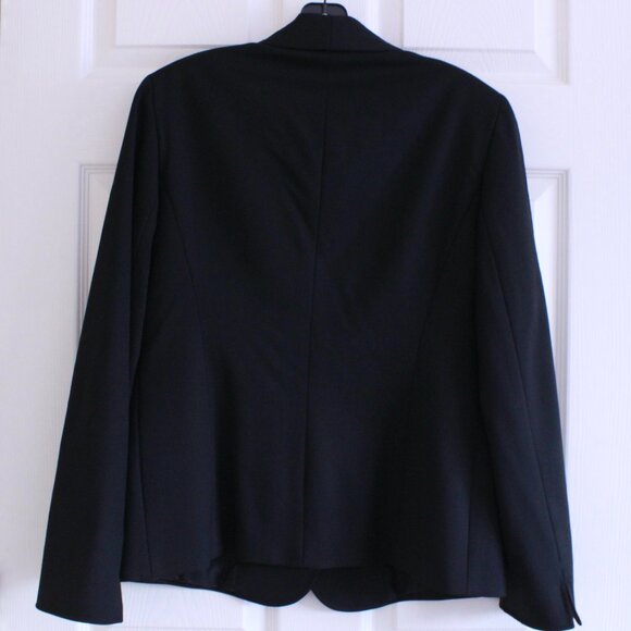 Lafayette 148 Black Wool Long Sleeve Front Pockets Snap Front Buttons Blazer - Picture 8 of 11